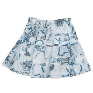 Roberto Cavalli Angels White Printed Tiered Skirt 10 Yrs